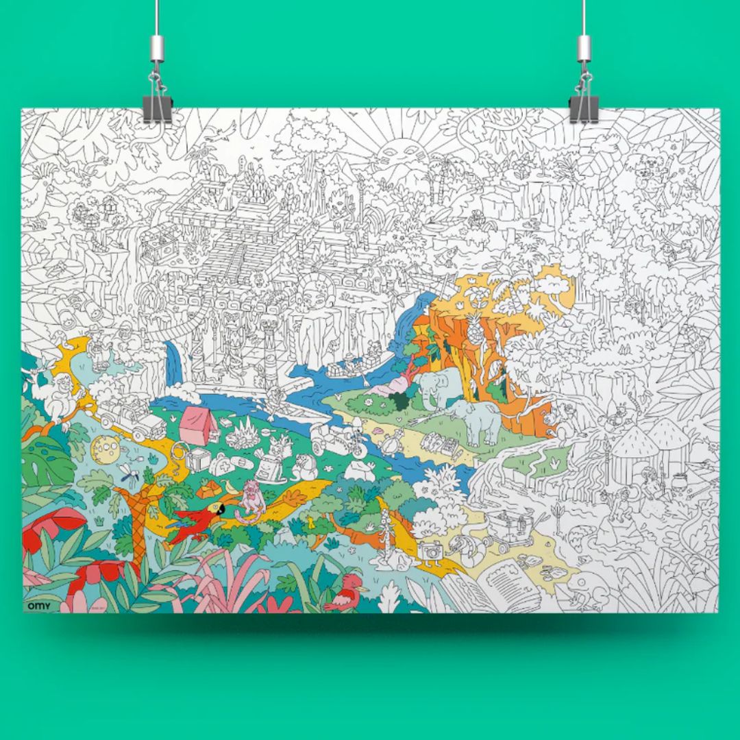 OMY Giant Coloring Poster - A wild adventure