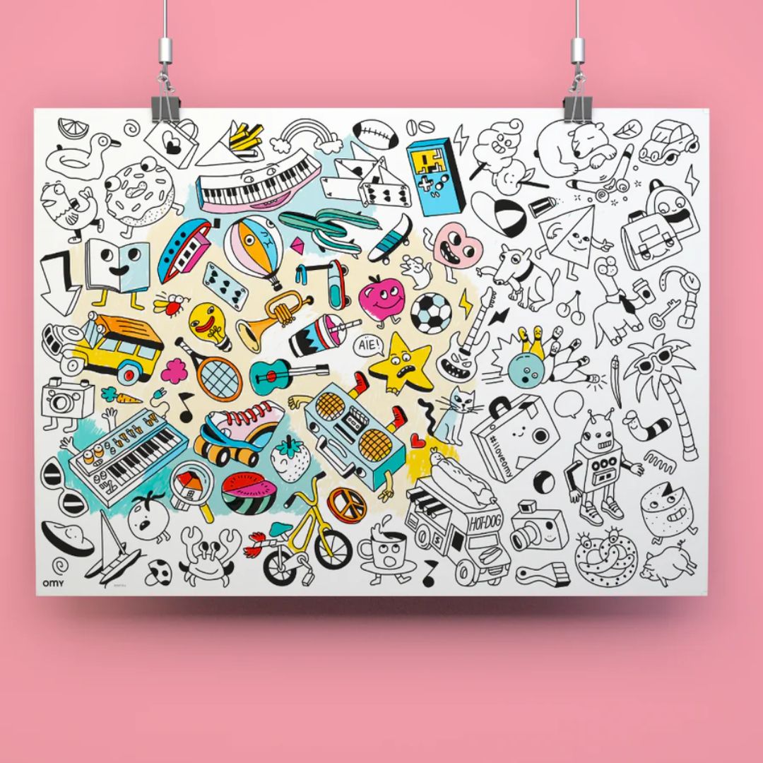 Giant coloring poster Baby Pop Art