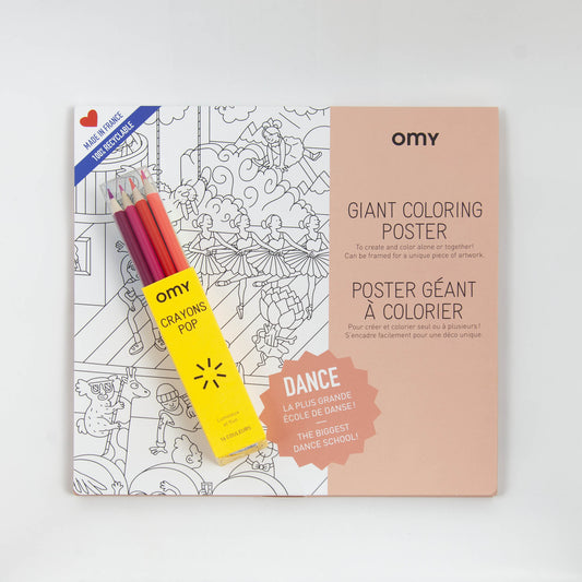 OMY poster  à colorier Dance + crayons pop